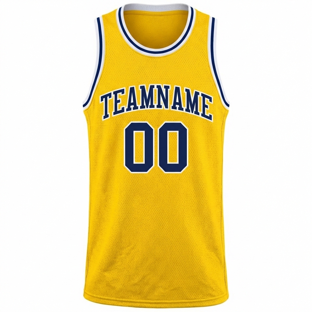 Custom Yellow & Navy/White Basketball City Edition Jersey