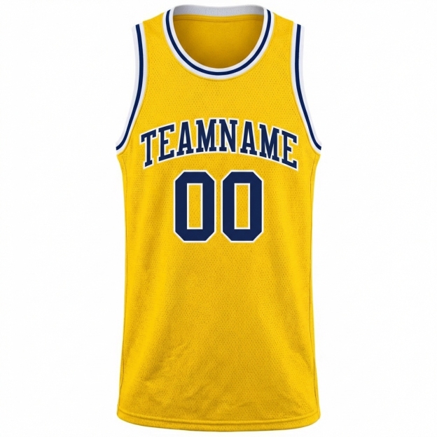 Custom Yellow & Navy/White Basketball City Edition Jersey