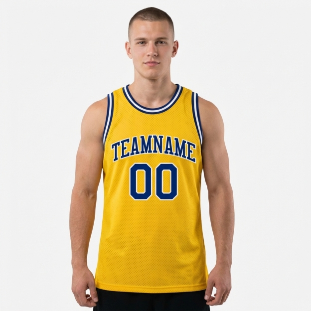 Custom Yellow & Royal/White Basketball City Edition Jersey