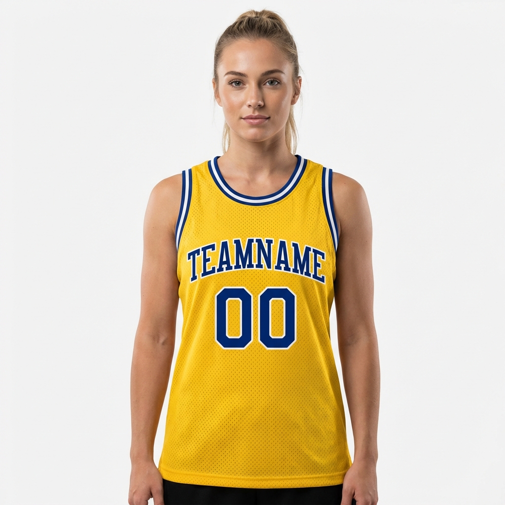 Custom Yellow & Royal/White Basketball City Edition Jersey