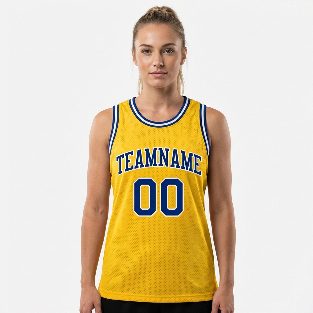 Custom Yellow & Royal/White Basketball City Edition Jersey