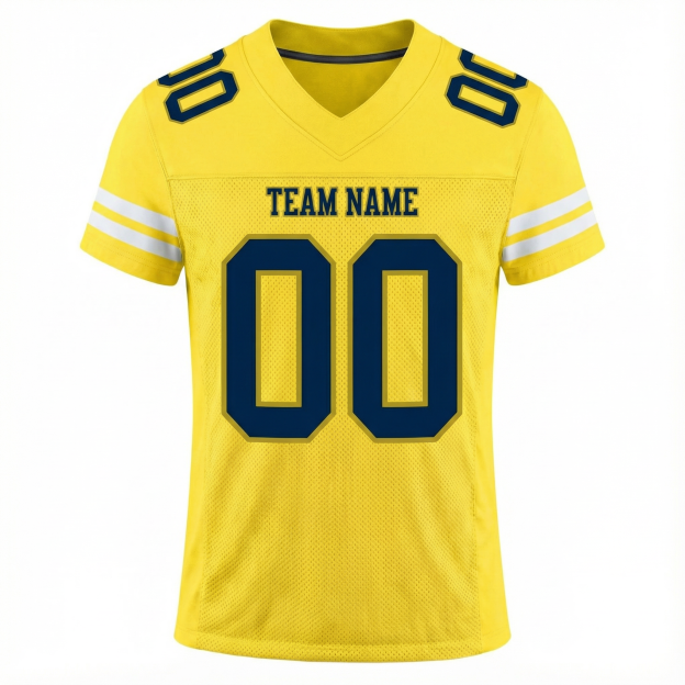 Custom Yellow & Navy/White Football Jersey