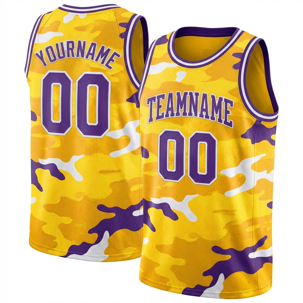 Custom Camo Purple & White Salute To Service Basketball City Edition Jersey
