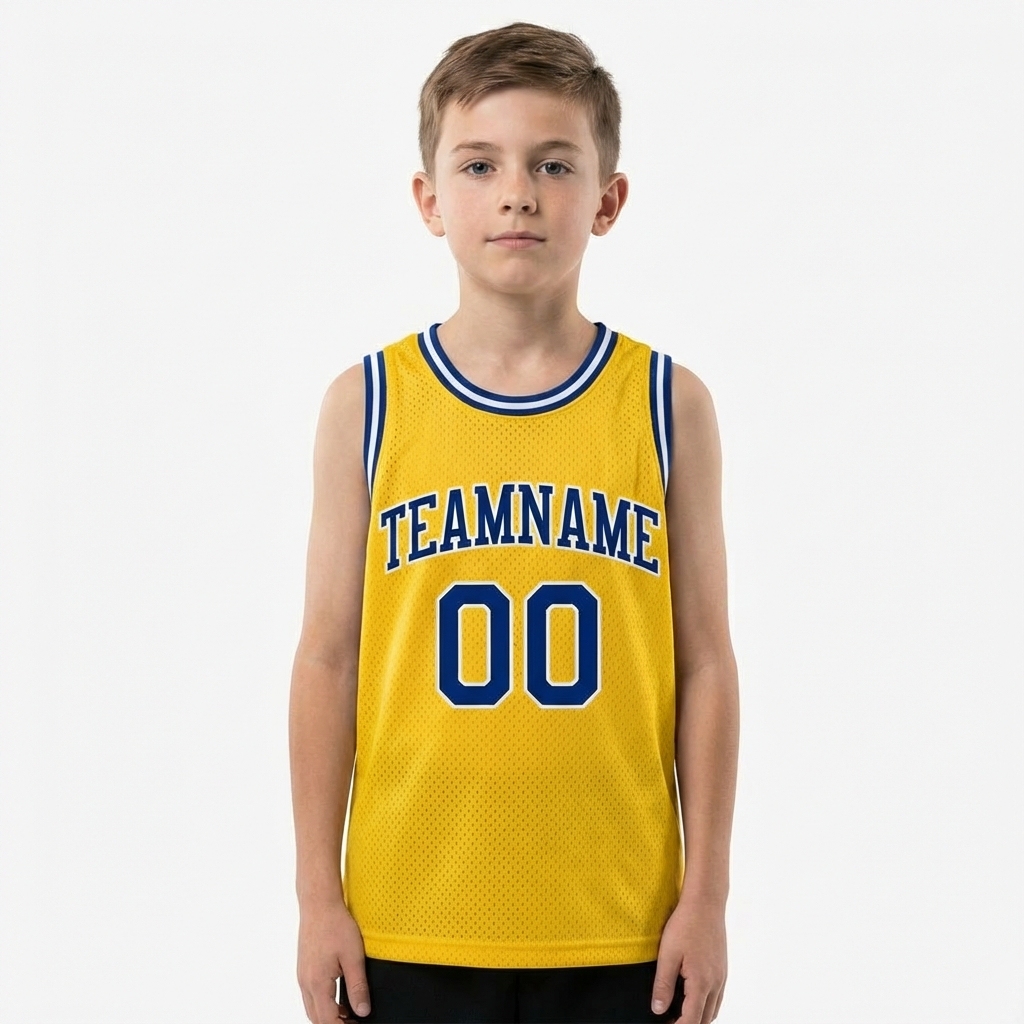 Custom Yellow & Royal/White Basketball City Edition Jersey