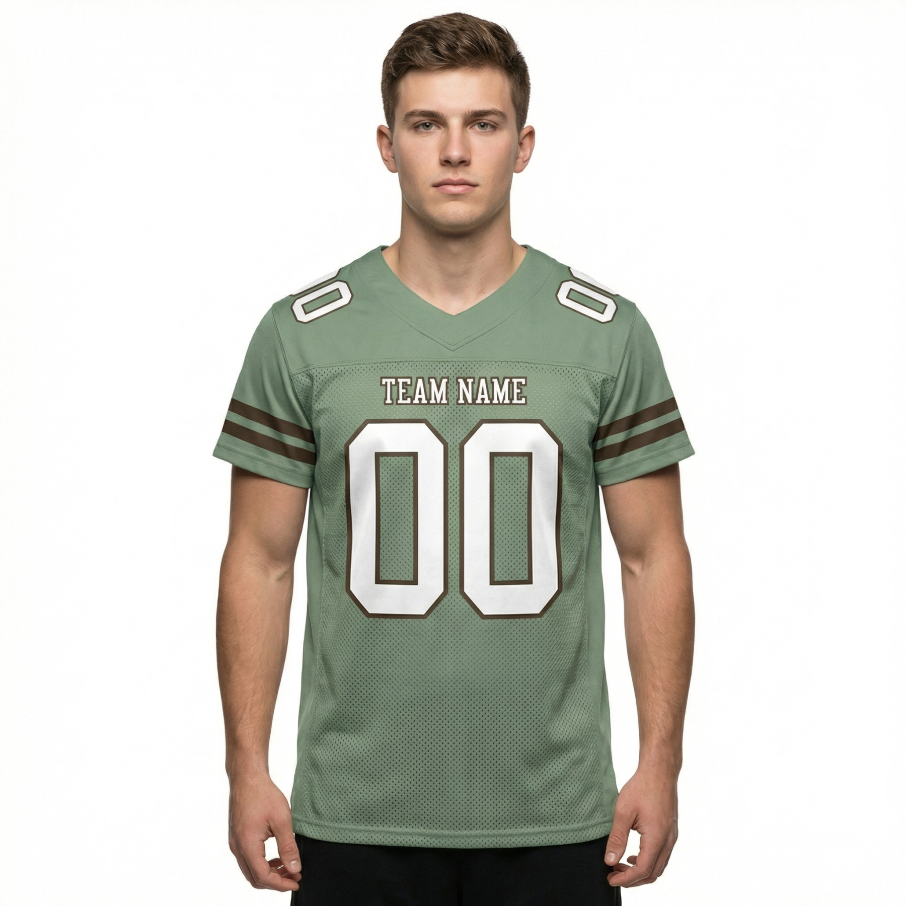 Custom Grey & White/Black Football Jersey