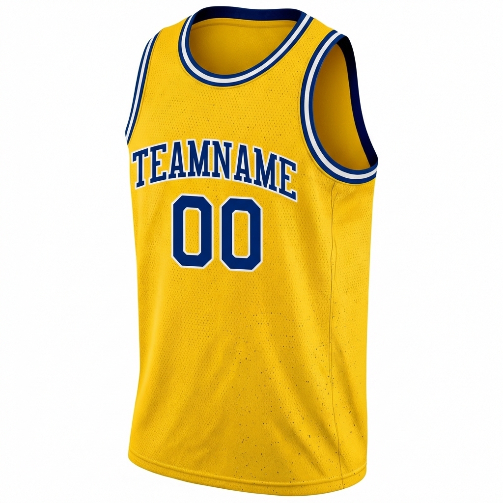 Custom Yellow & Royal/White Basketball City Edition Jersey