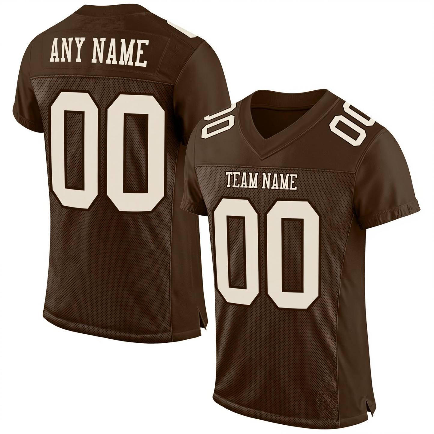Custom Brown & White Football Jersey