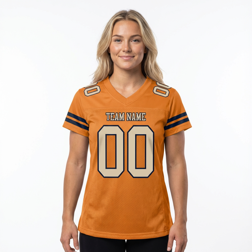 Custom Orange & Cream/Black Football Jersey