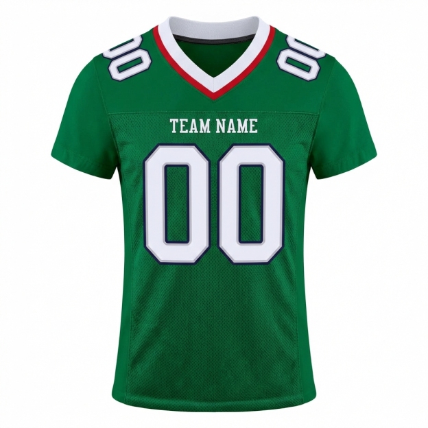 Custom Kelly Green & White/Black Football Jersey