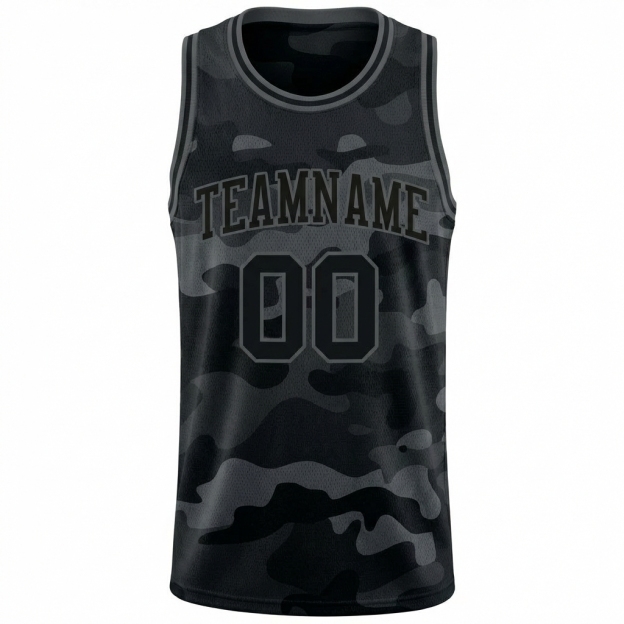 Custom Camo Black & Grey Salute To Service Basketball City Edition Jersey