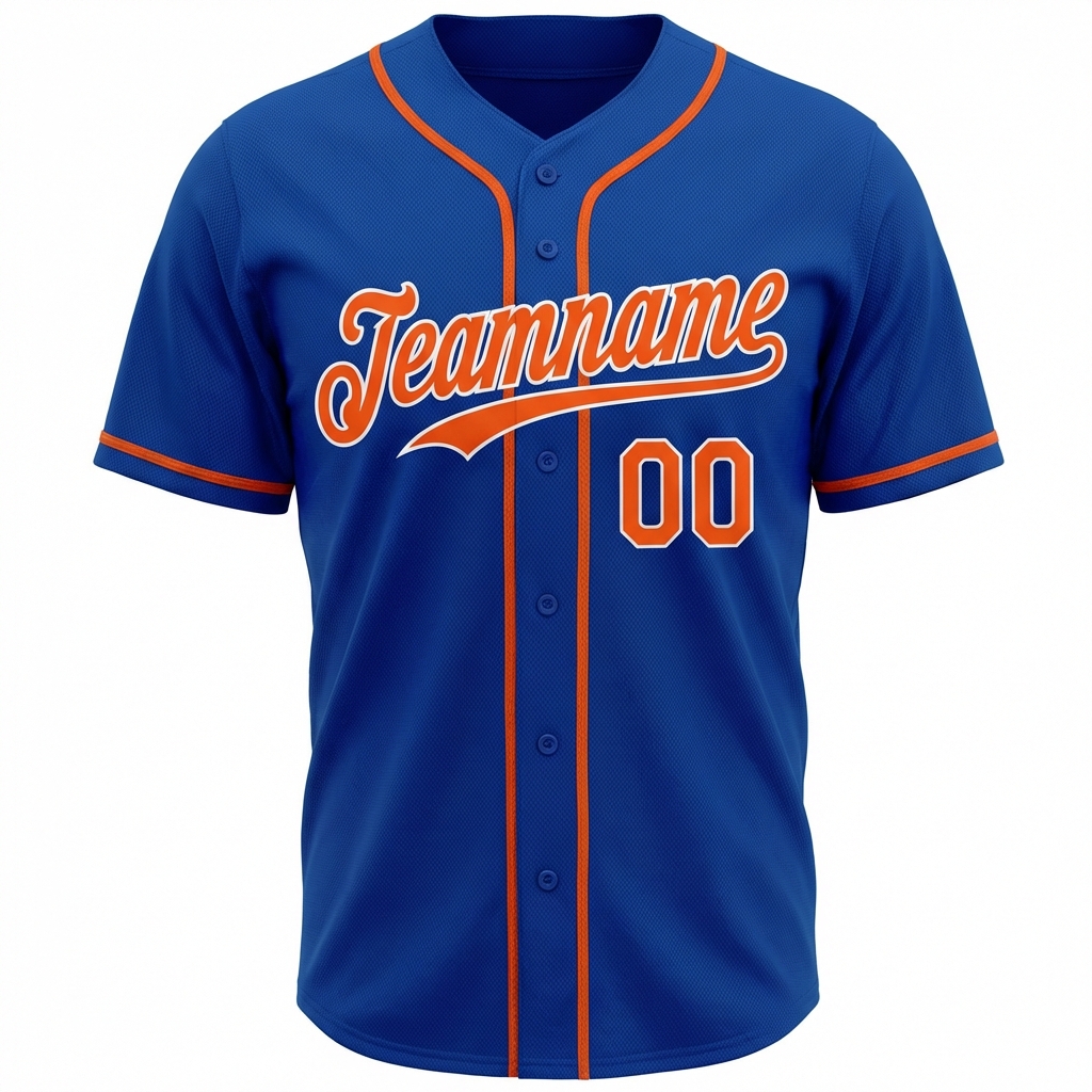 Custom Royal Blue & Orange/White Baseball Jersey