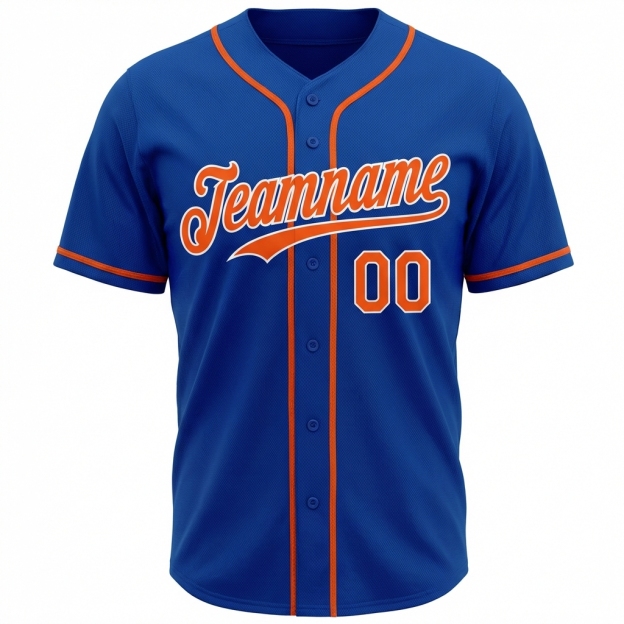 Custom Royal Blue & Orange/White Baseball Jersey