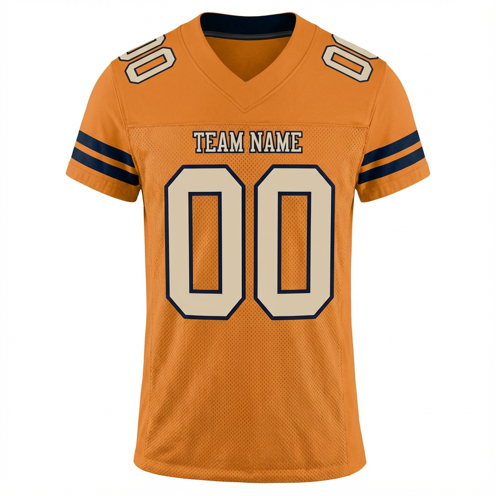 Custom Orange & Cream/Black Football Jersey