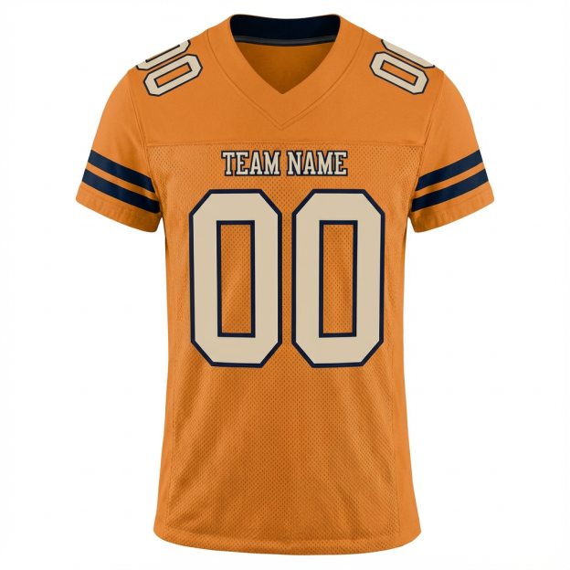 Custom Orange & Cream/Black Football Jersey