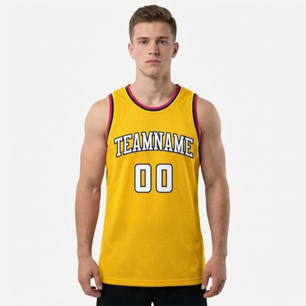 Custom Yellow & White/Royal Basketball City Edition Jersey