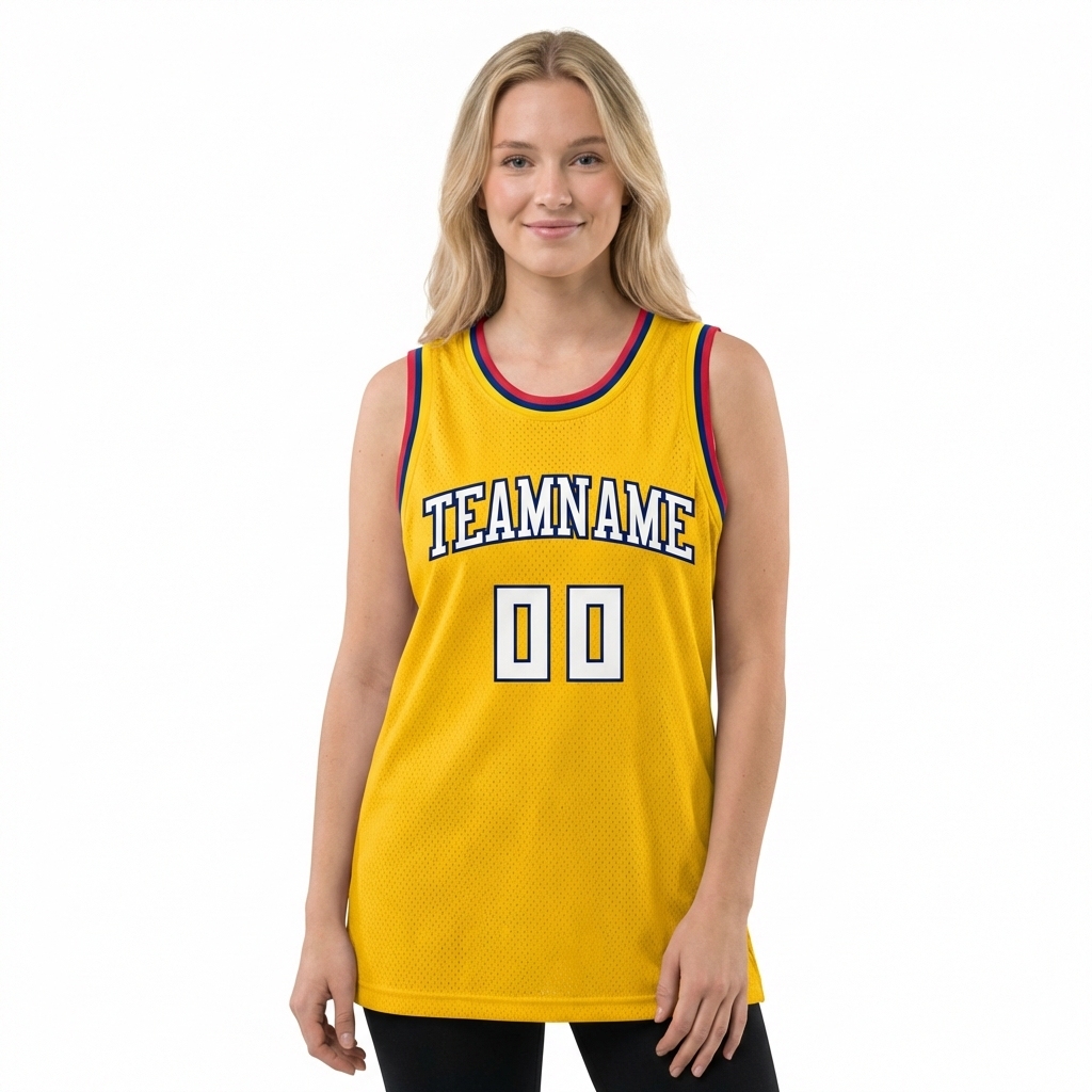 Custom Yellow & White/Royal Basketball City Edition Jersey