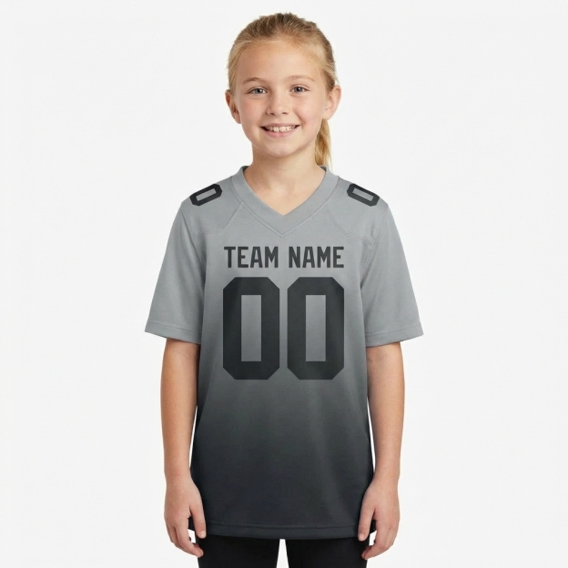 Custom Grey Fade Fashion Football Jersey