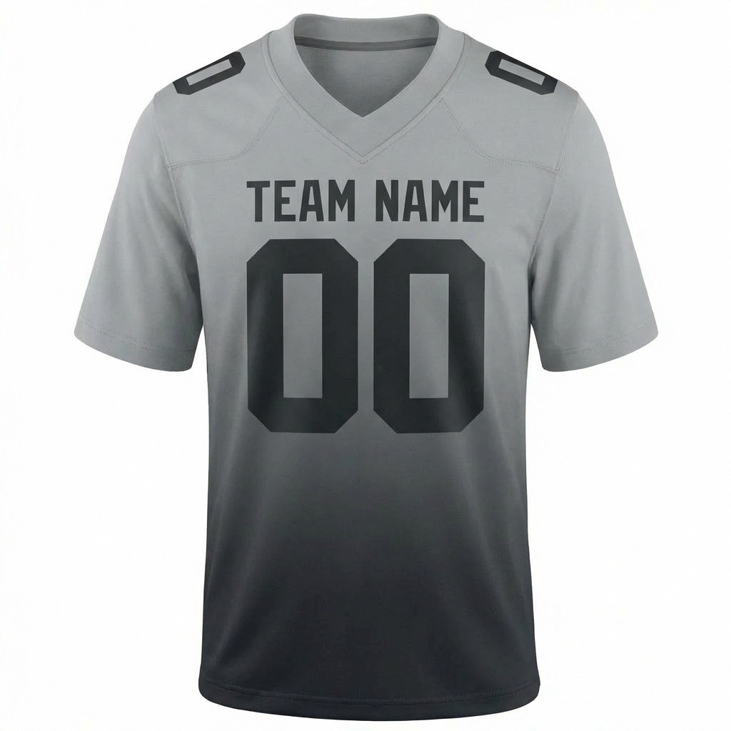 Custom Grey Fade Fashion Football Jersey