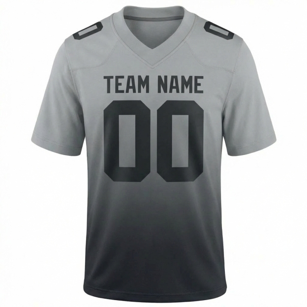 Custom Grey Fade Fashion Football Jersey
