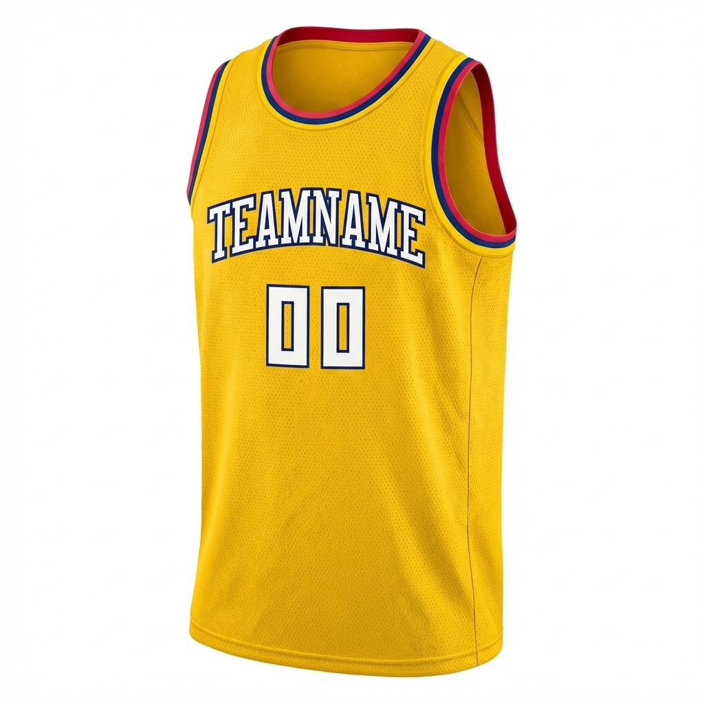 Custom Yellow & White/Royal Basketball City Edition Jersey