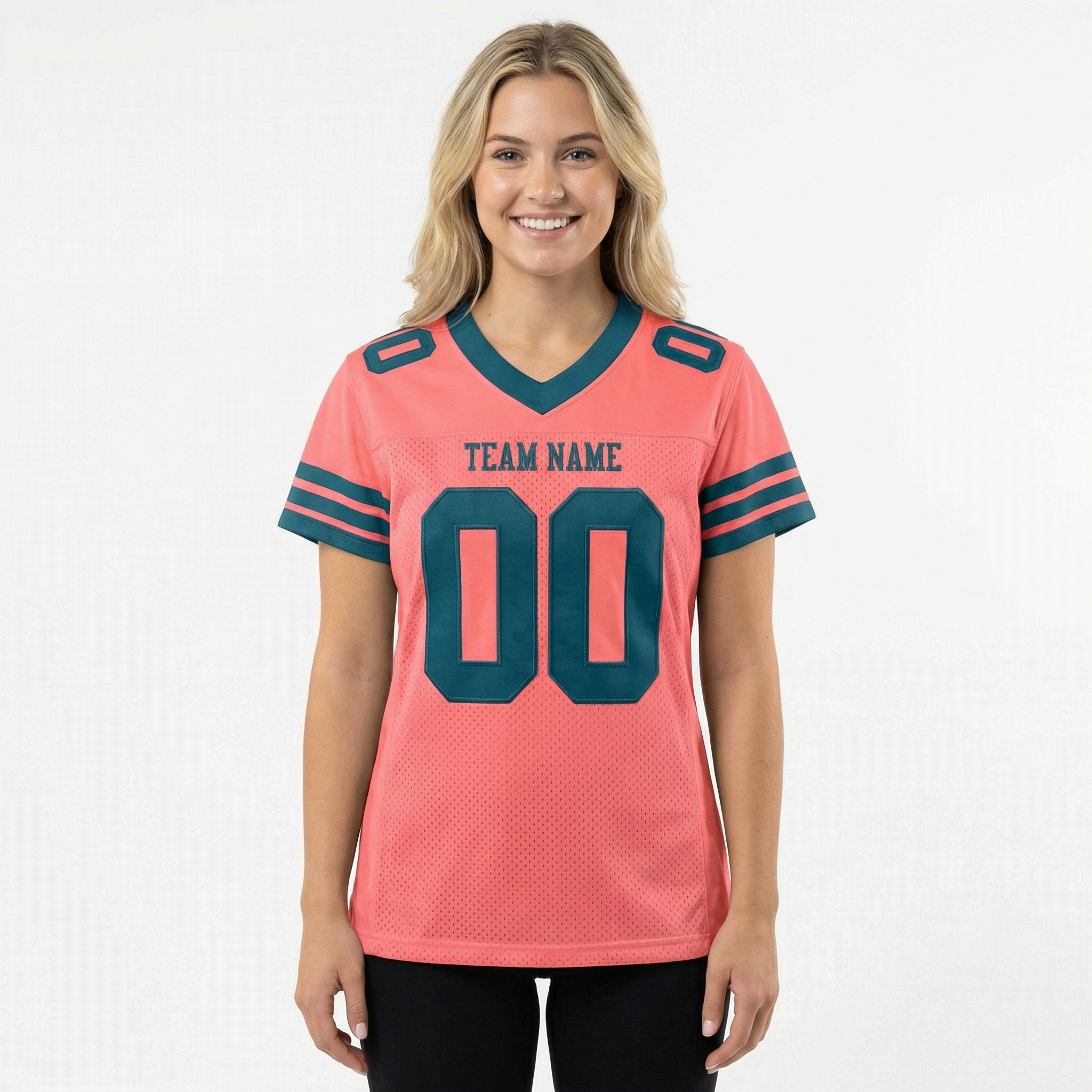 Custom Pink & Teal Football Jersey