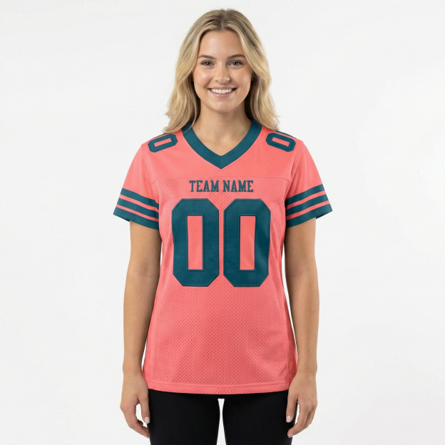 Custom Pink & Teal Football Jersey