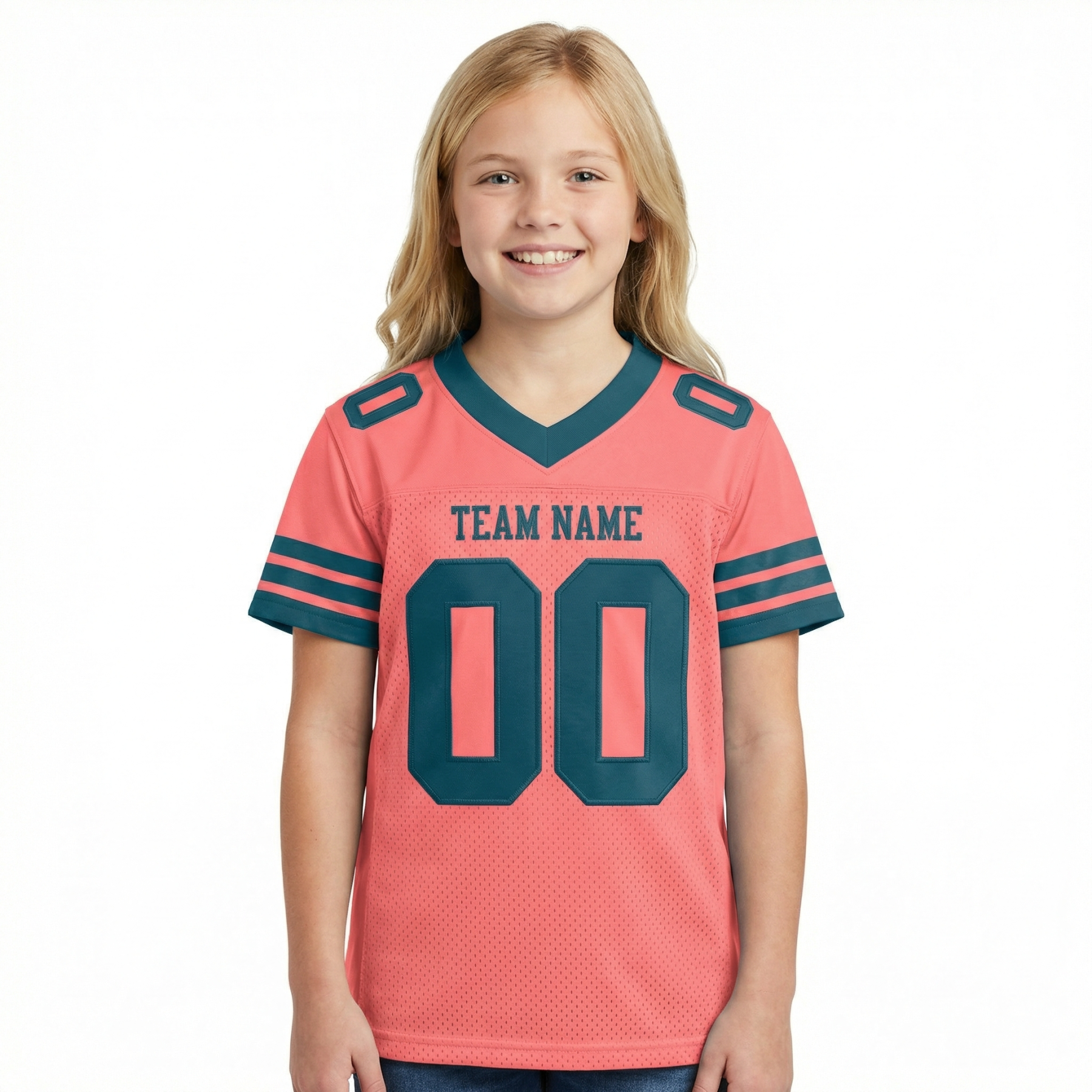 Custom Pink & Teal Football Jersey