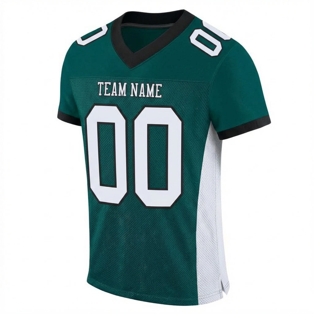Custom Midnight Green & White/Black Football Jersey