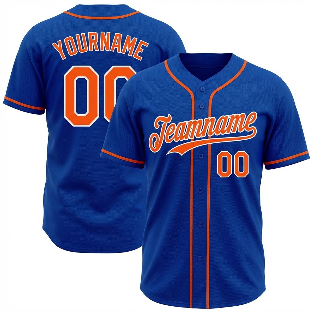 Custom Royal Blue & Orange/White Baseball Jersey