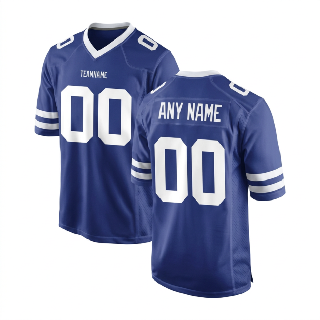 Custom Royal Blue & White Football Jersey