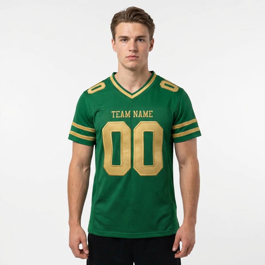 Custom Kelly Green & Gold Football Jersey