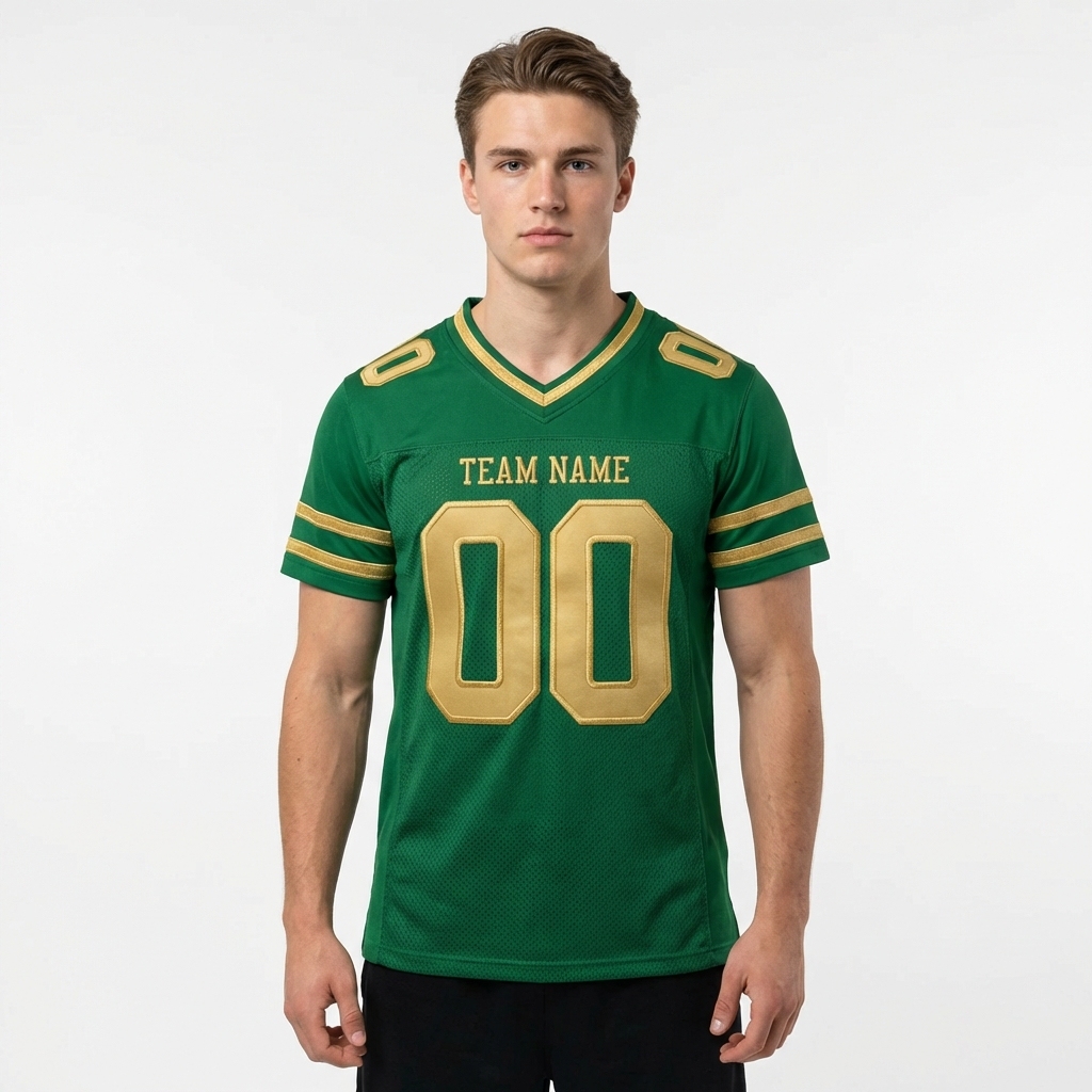 Custom Kelly Green & Gold Football Jersey