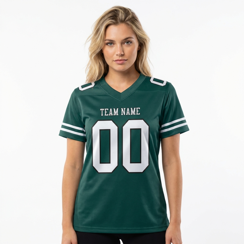 Custom Midnight Green & White/Black Football Jersey
