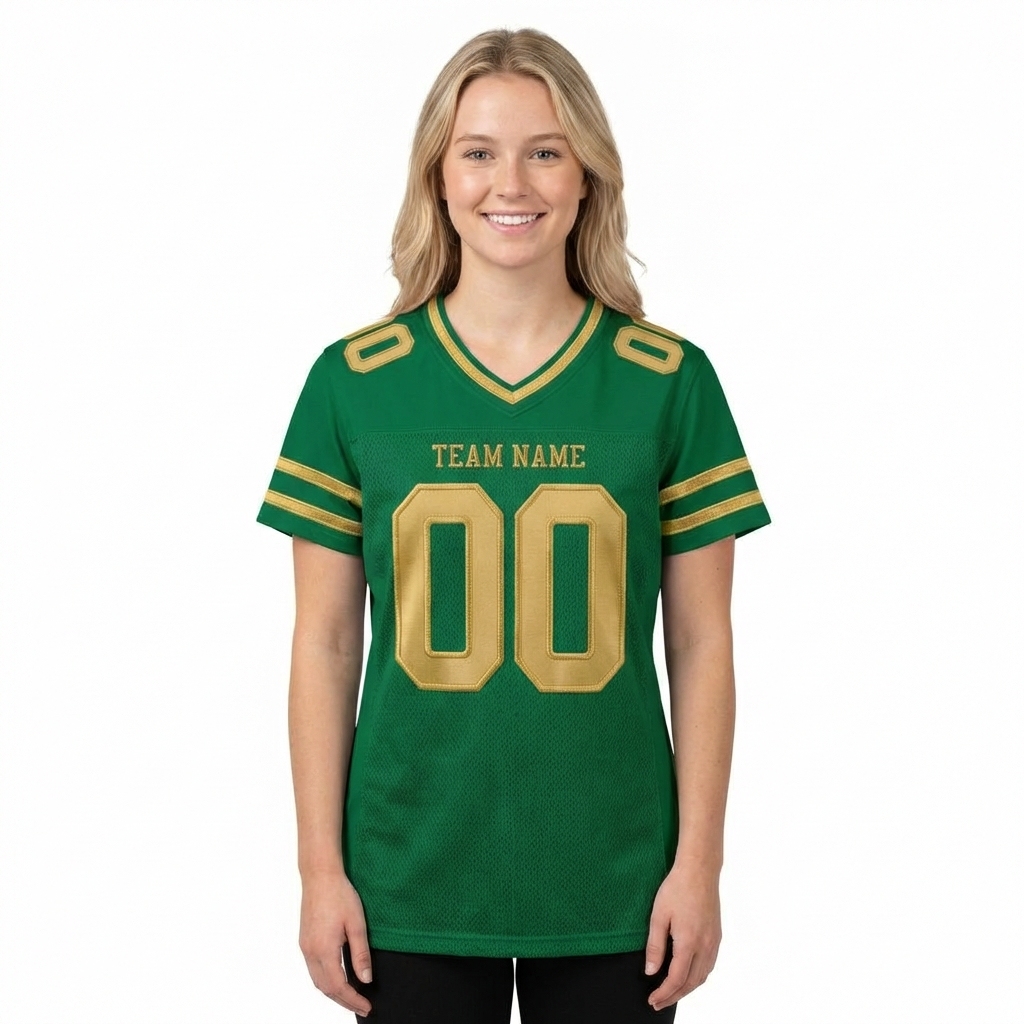 Custom Kelly Green & Gold Football Jersey