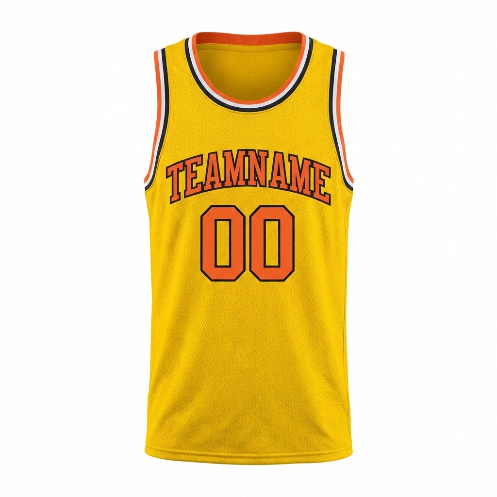Custom Yellow & Orange/Black Basketball City Edition Jersey