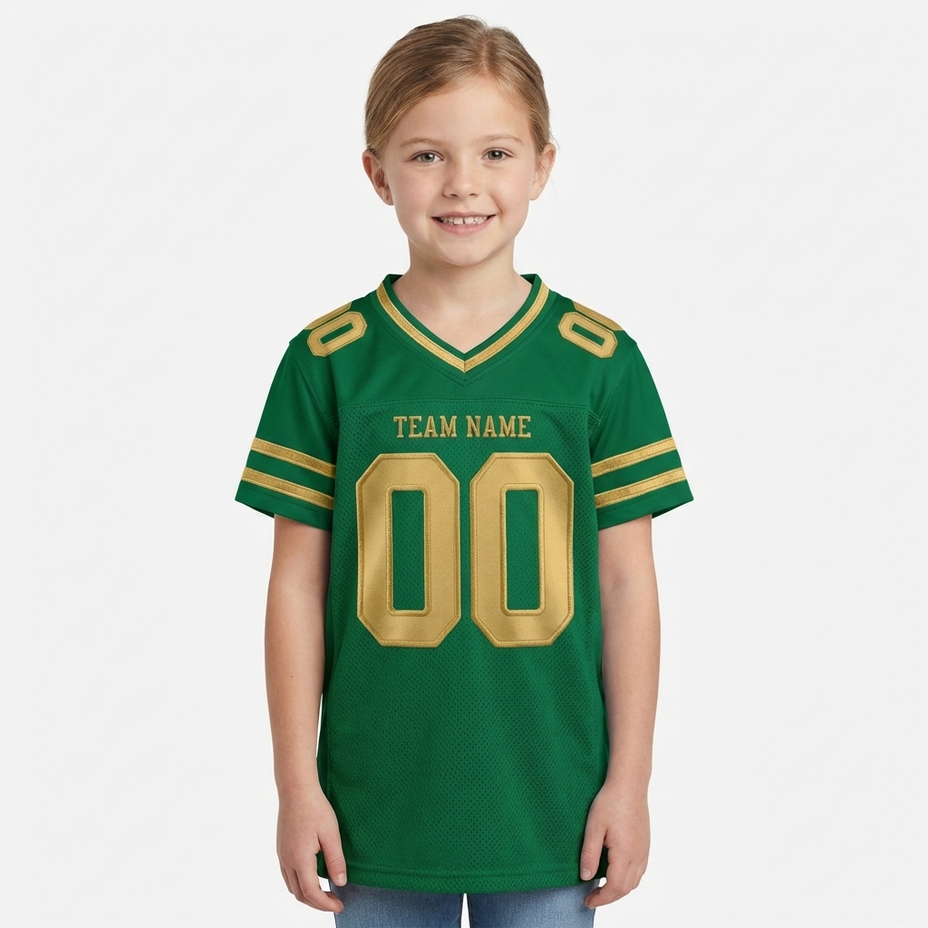 Custom Kelly Green & Gold Football Jersey