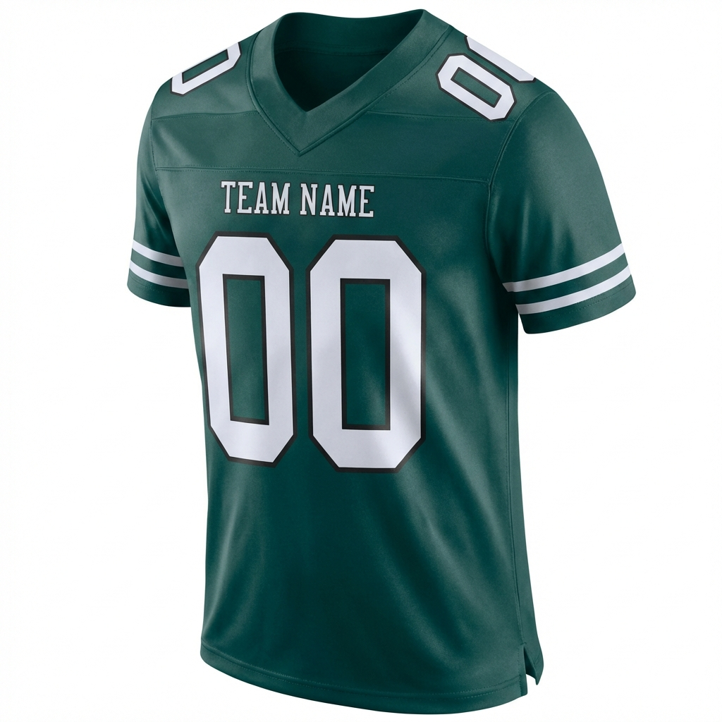 Custom Midnight Green & White/Black Football Jersey