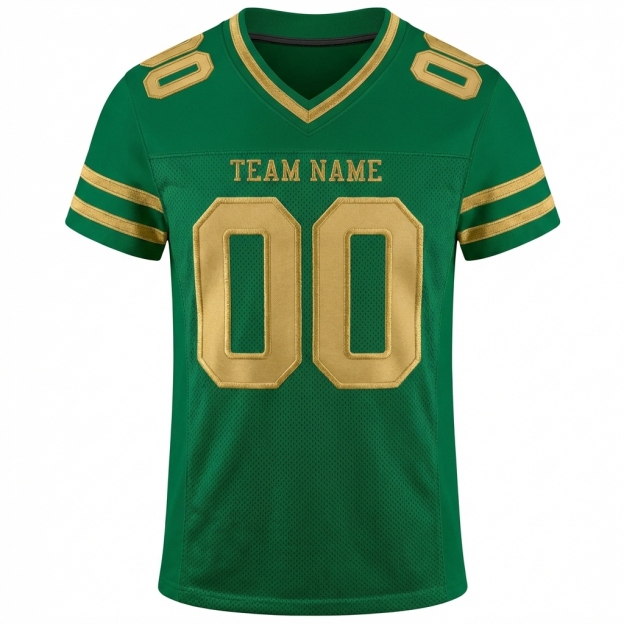 Custom Kelly Green & Gold Football Jersey