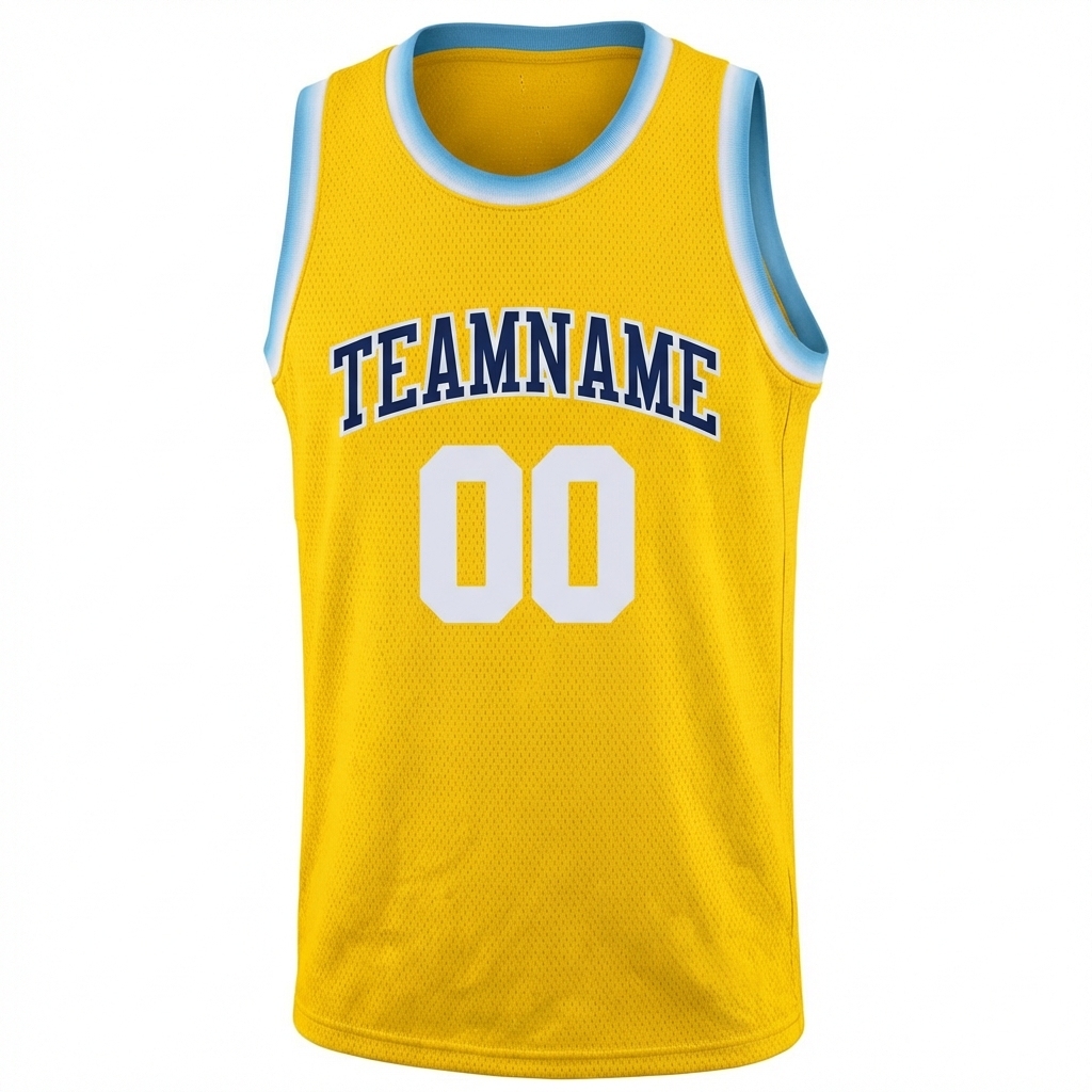 Custom Yellow & White/Royal Basketball City Edition Jersey