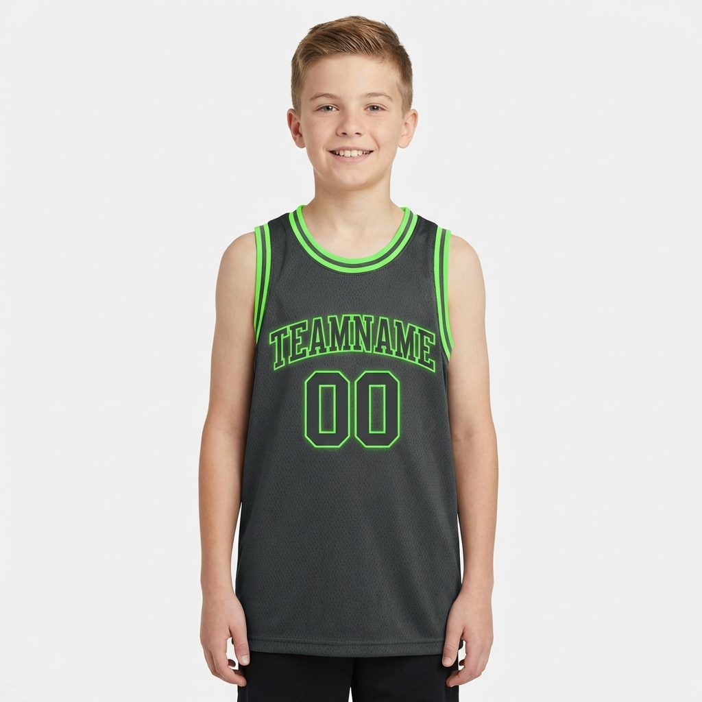 Custom Dark Grey & Green Basketball City Edition Jersey