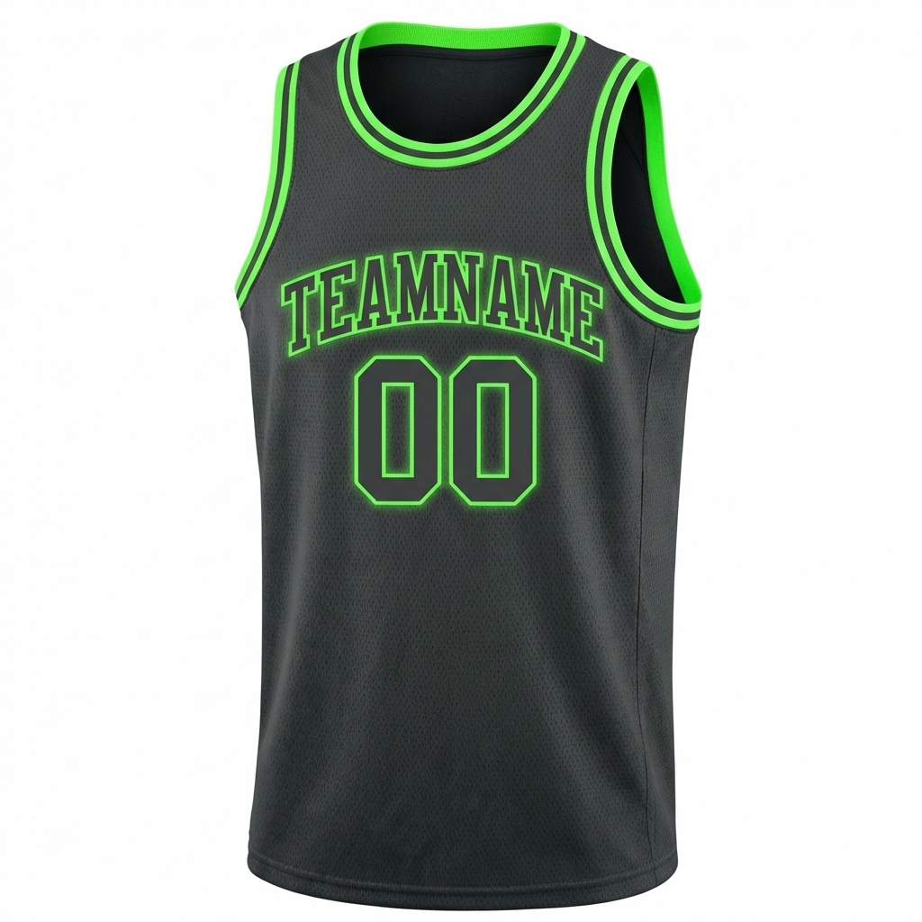 Custom Dark Grey & Green Basketball City Edition Jersey