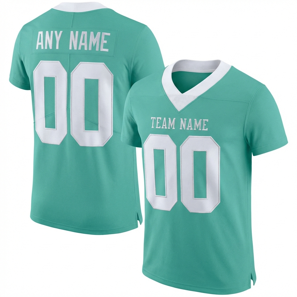 Custom Aqua & White Football Jersey