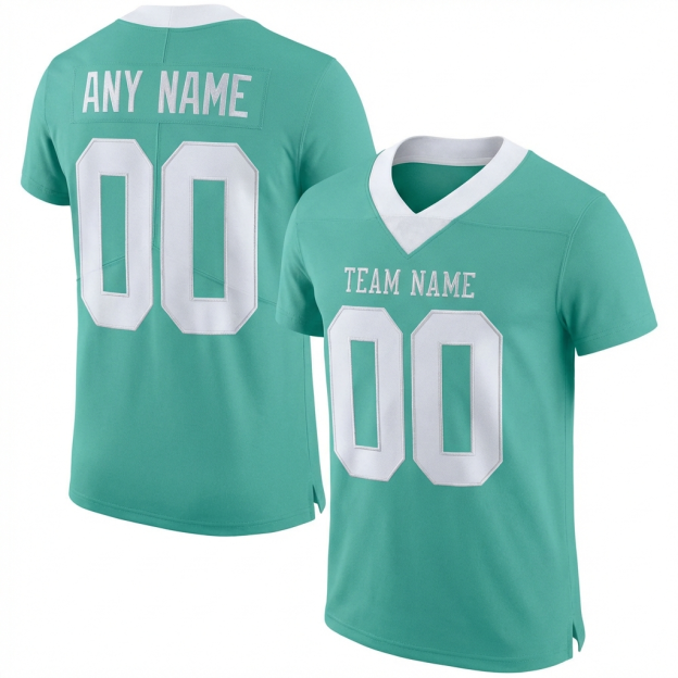 Custom Aqua & White Football Jersey