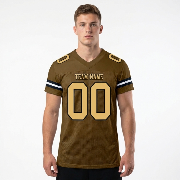 Custom Brown & Yellow/Black Football Jersey
