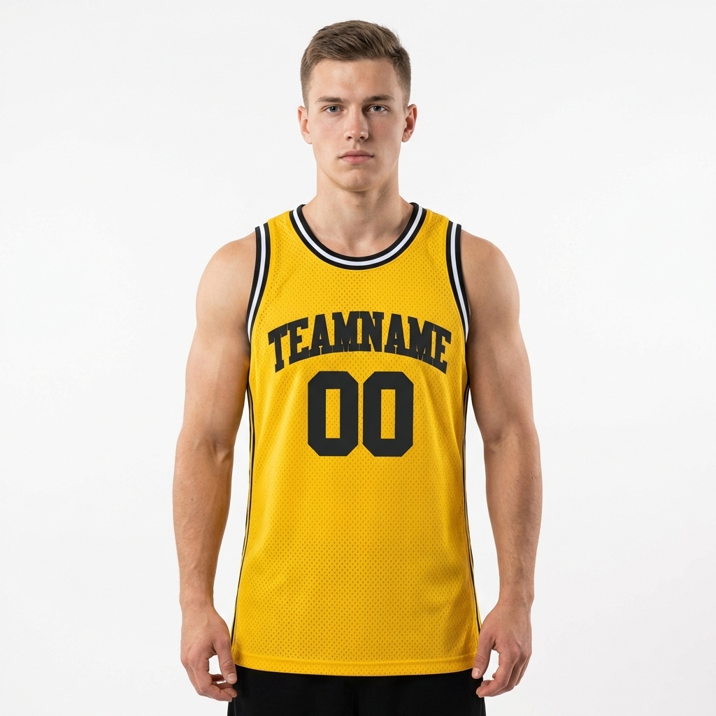 Custom Yellow & Black/White Basketball City Edition Jersey