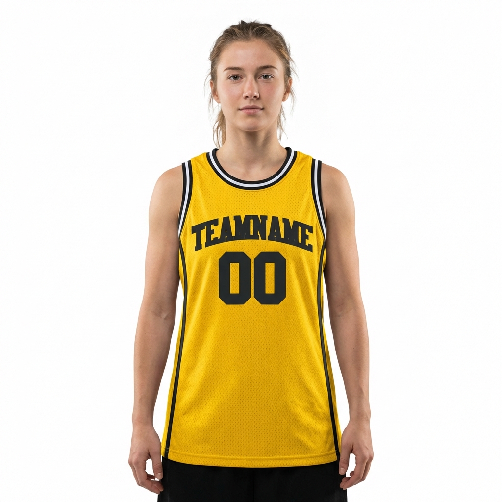 Custom Yellow & Black/White Basketball City Edition Jersey