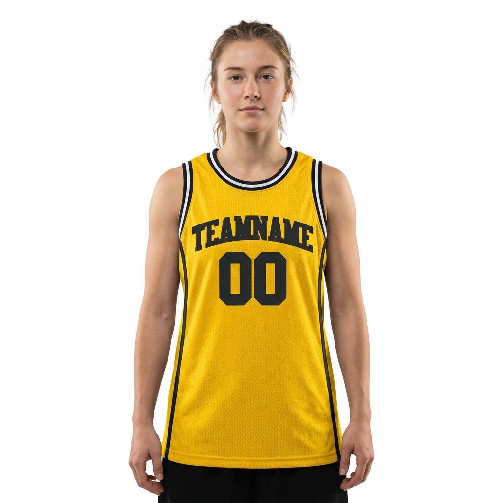 Custom Yellow & Black/White Basketball City Edition Jersey