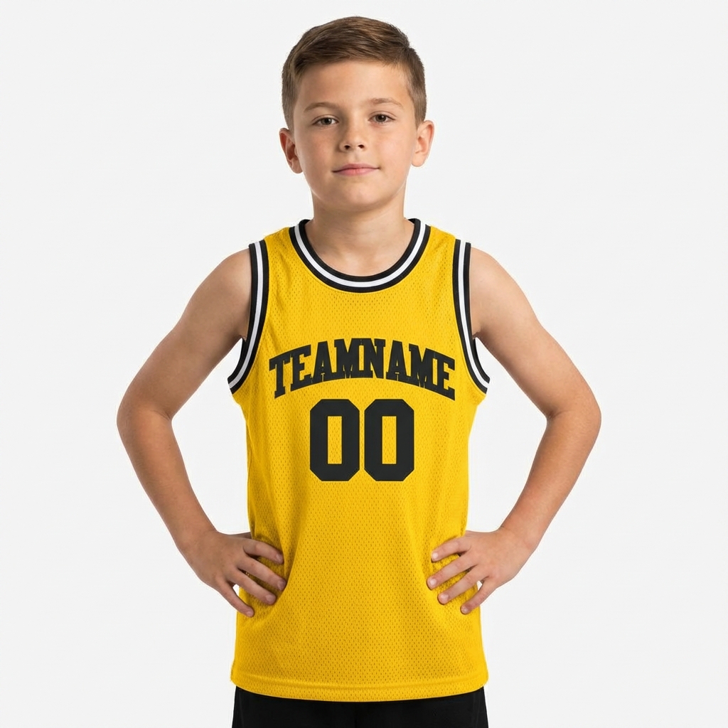 Custom Yellow & Black/White Basketball City Edition Jersey