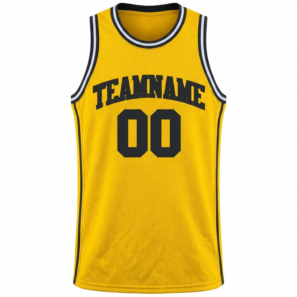 Custom Yellow & Black/White Basketball City Edition Jersey