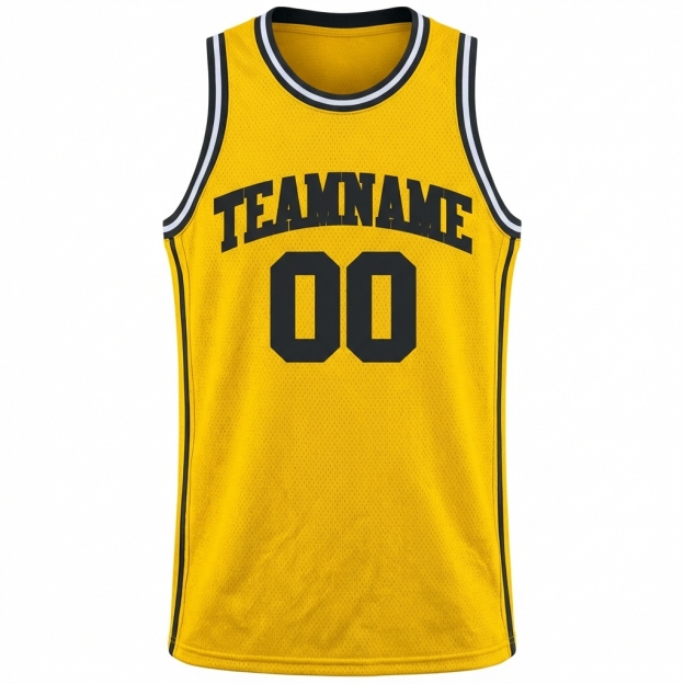 Custom Yellow & Black/White Basketball City Edition Jersey